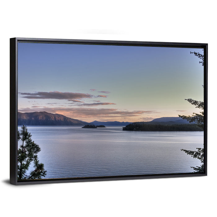 Lake Pend Oreille at Dusk Wall Art as a framed canvas