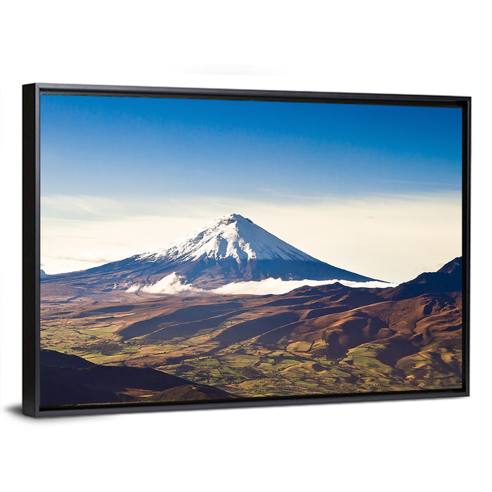Cotopaxi Volcano Landscape Wall Art as a framed canvas