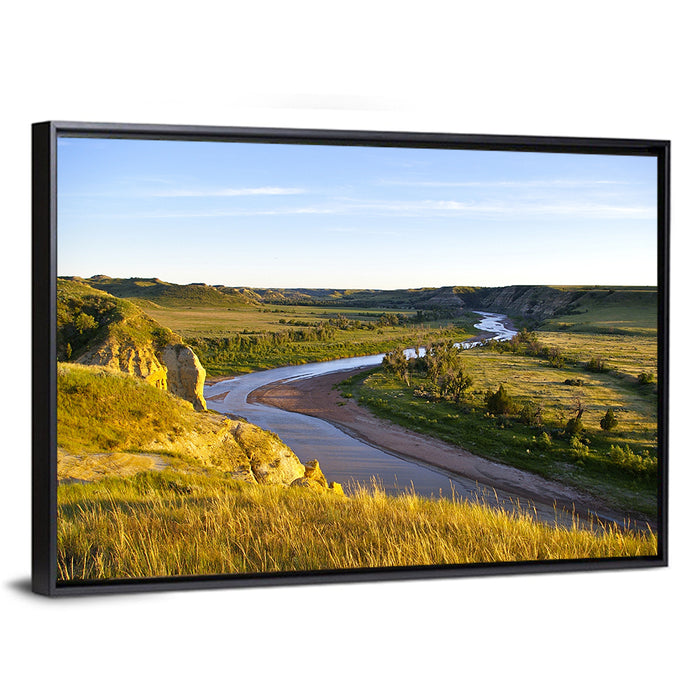 Little Missouri River Wall Art as a framed canvas