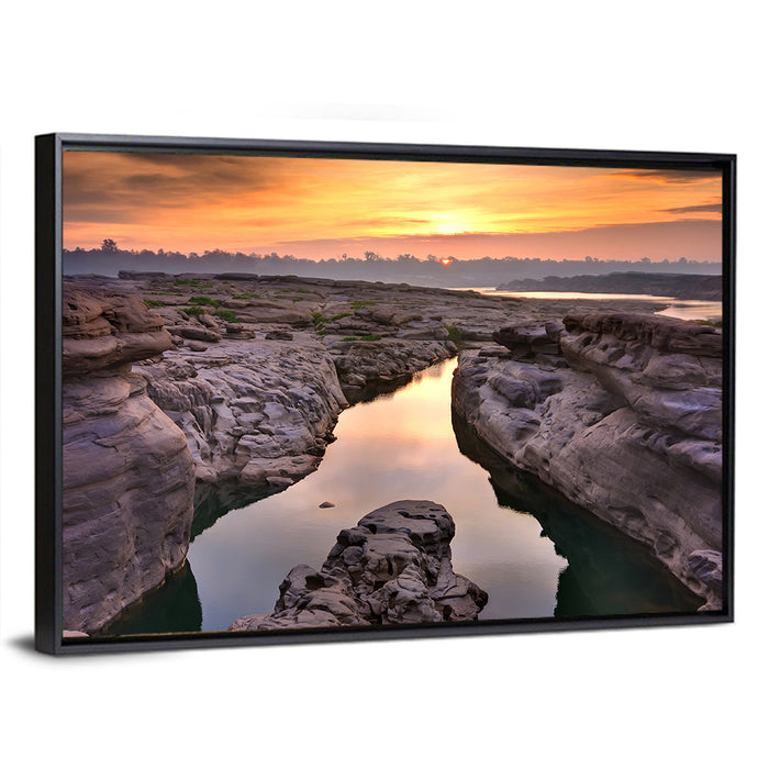 Sam Phan Bok Sunrise River Canyon Wall Art as a framed canvas