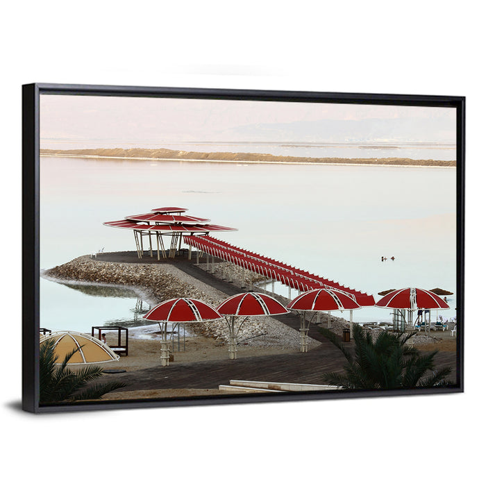 Ein Bokek Dead Sea Boardwalk Wall Art as a framed canvas