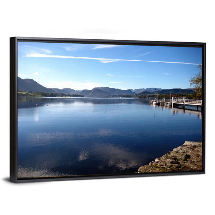 Lake Ullswater Pier Wall Art as a framed canvas