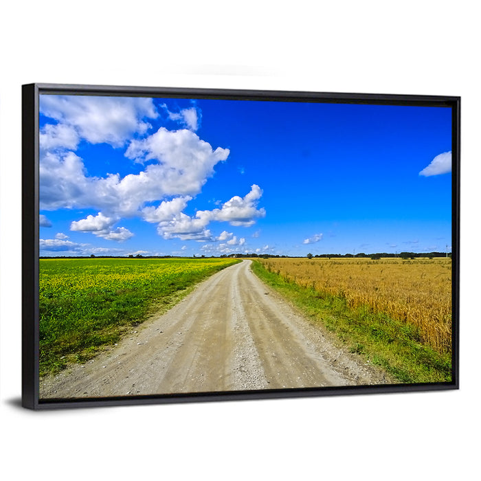 Estonian Summer Fields Wall Art as a framed canvas