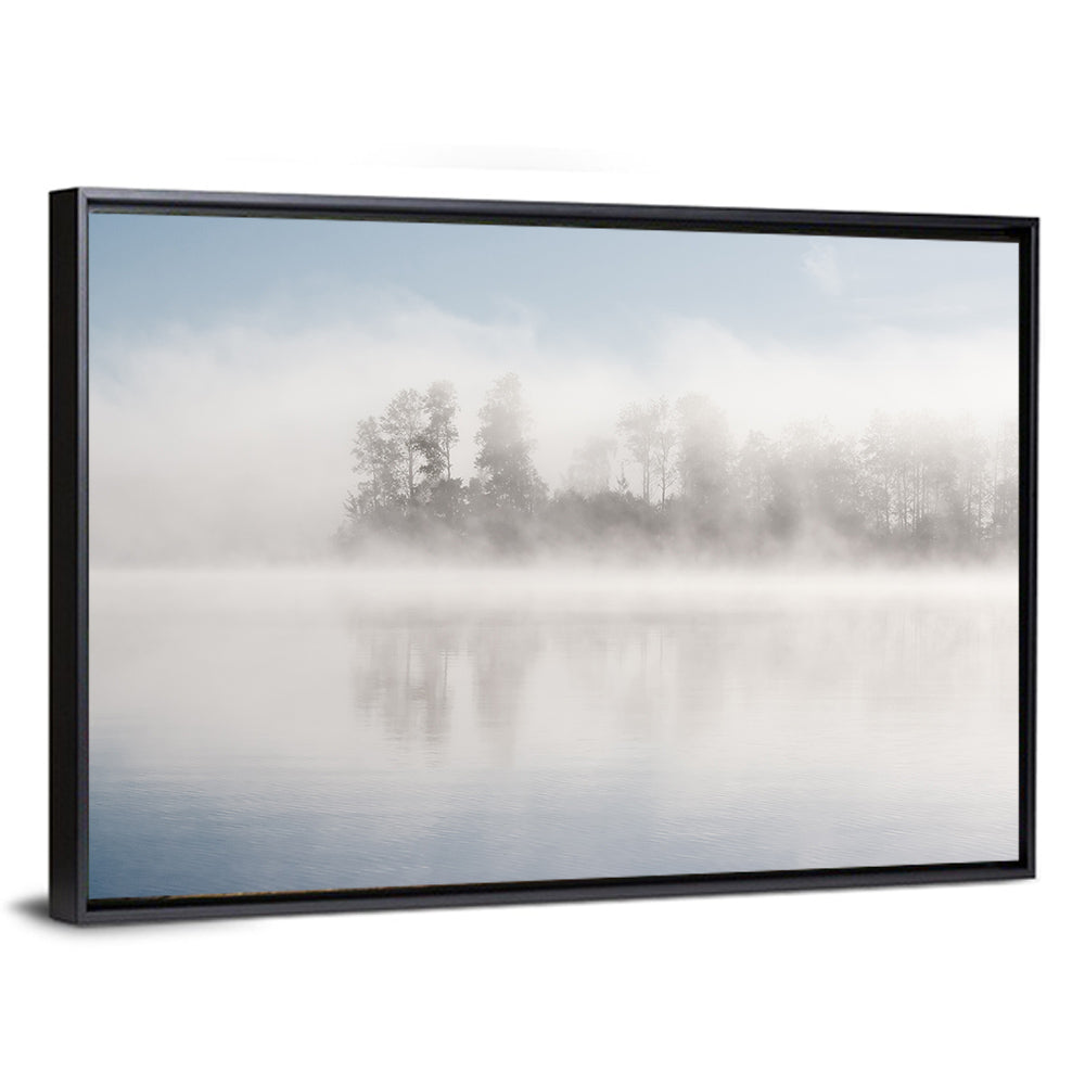 Misty Forest Lake Wall Art