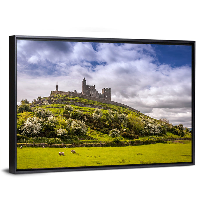 Rock of Cashel Ruins Wall Art as a framed canvas