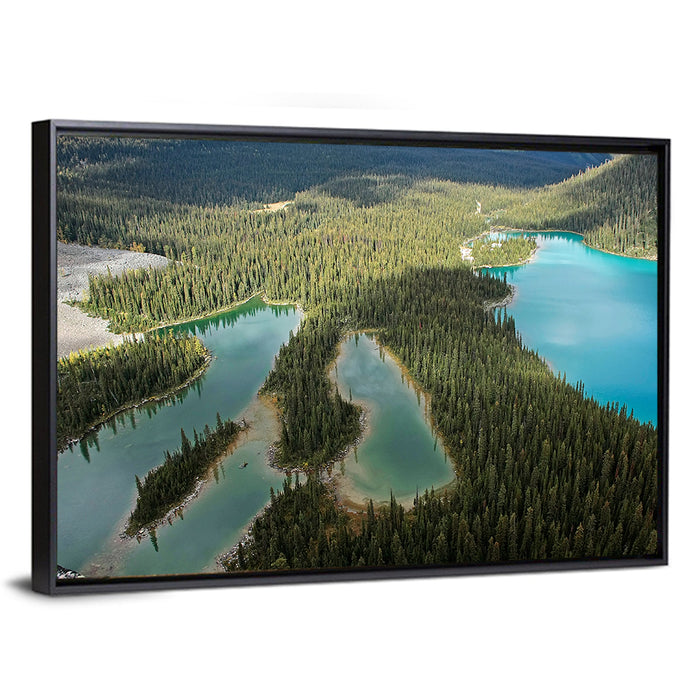 Mary and O Hara Lakes Wall Art as a framed canvas