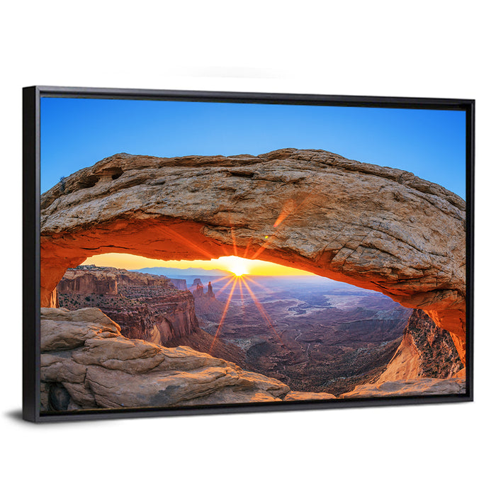 Mesa Arch Sunburst Wall Art as a framed canvas