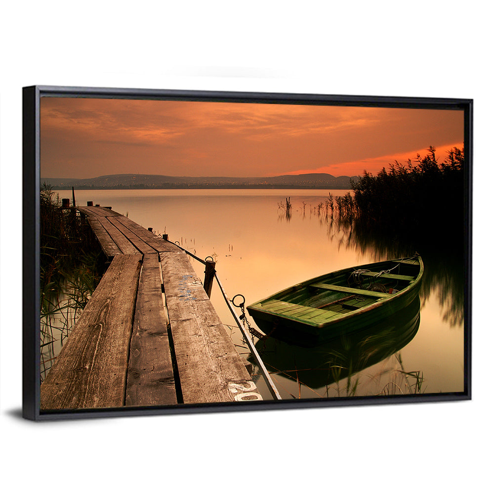 Boat in Lake Balaton Wall Art
