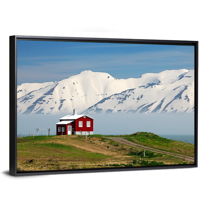 Red House by Fjord Wall Art as a framed canvas