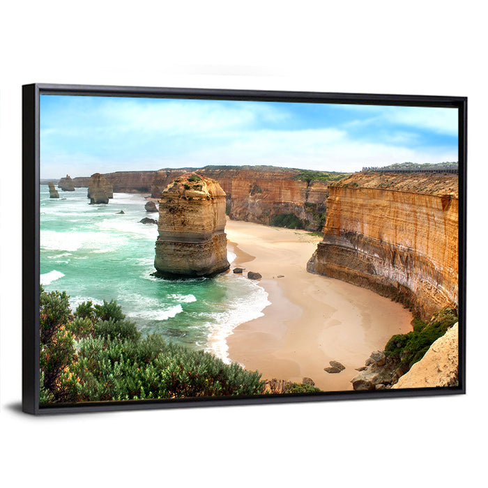 Twelve Apostles Coastline Wall Art as a framed canvas