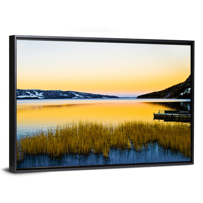Lapland Lake Sunrise Wall Art as a framed canvas