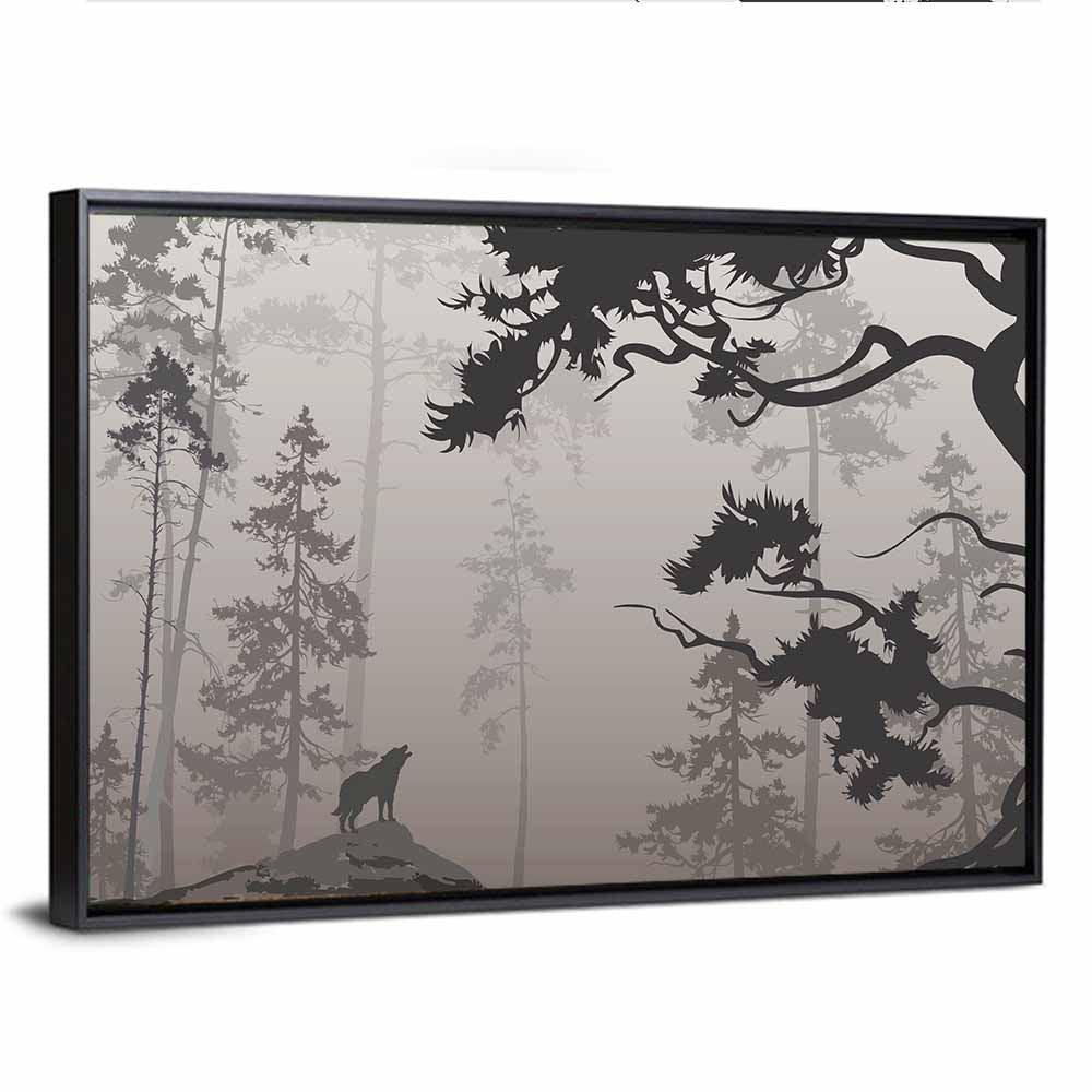 Forest & Howling Wolf Wall Art