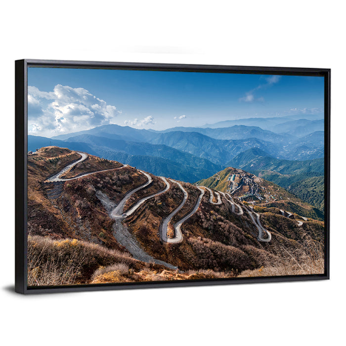 Zuluk Zig-zag Road, Sikkim Wall Art as a framed canvas