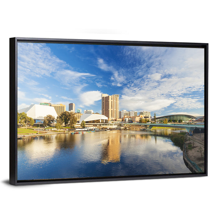 Adelaide River Torrens Skyline Wall Art as a framed canvas