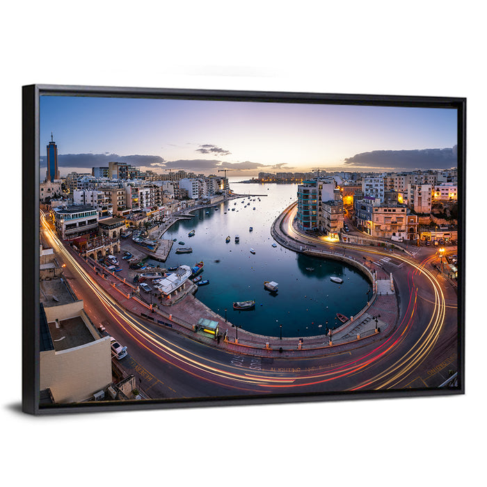 Spinola Bay Light Trails Wall Art as a framed canvas