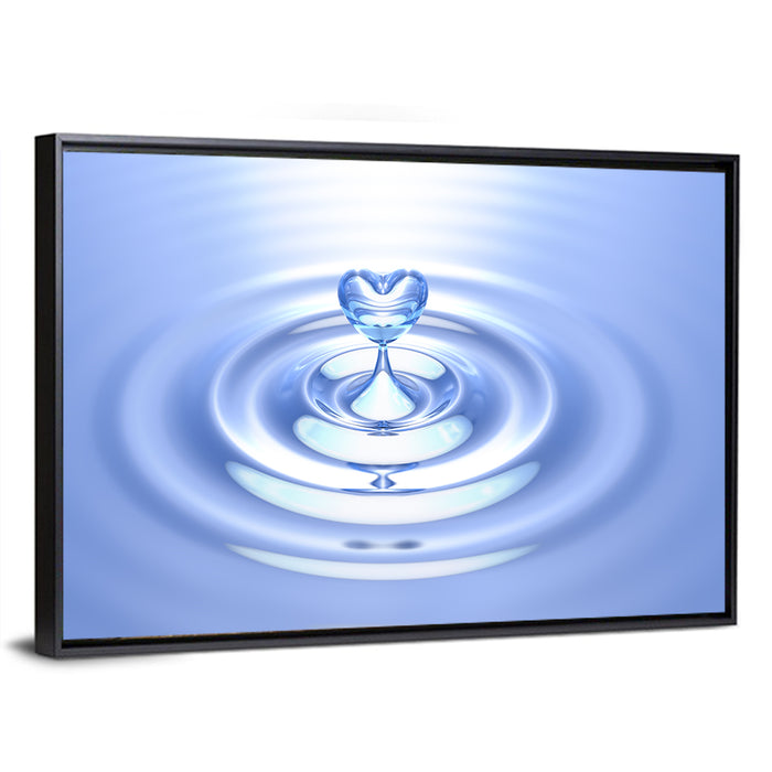 Heart-shaped Water Droplet Wall Art as a framed canvas