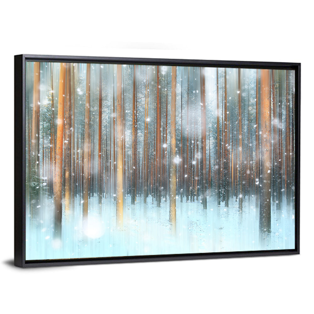Snowy Abstract Forest Wall Art