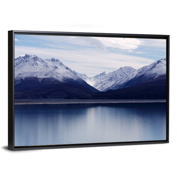 Lake Pukaki Reflection Wall Art as a framed canvas