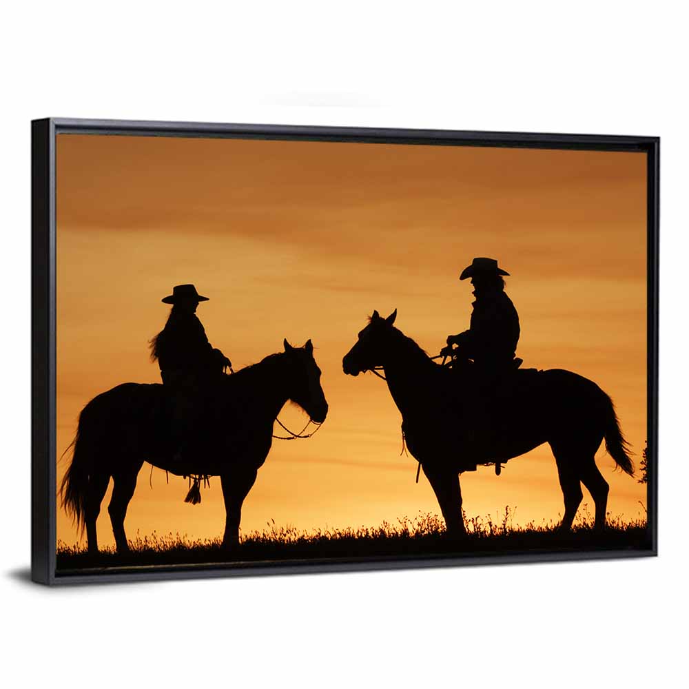 Horse Riders at Sunset Wall Art