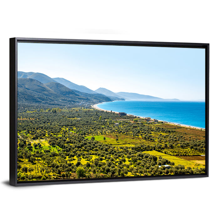 Borsh Coastline, Albania Wall Art as a framed canvas