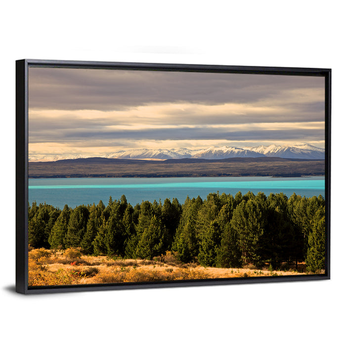 Lake Pukaki Turquoise View Wall Art as a framed canvas