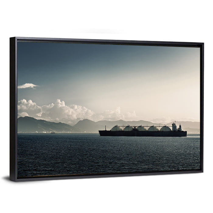 Lng Tanker at Sea Wall Art as a framed canvas
