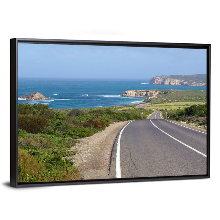 Inneston Coastal Road Wall Art as a framed canvas
