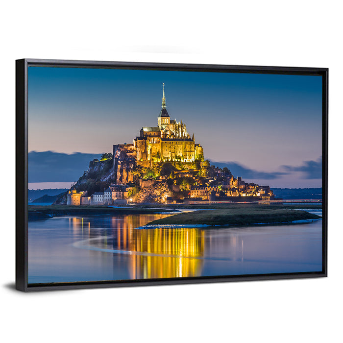 Mont Saint-michel at Dusk Wall Art as a framed canvas