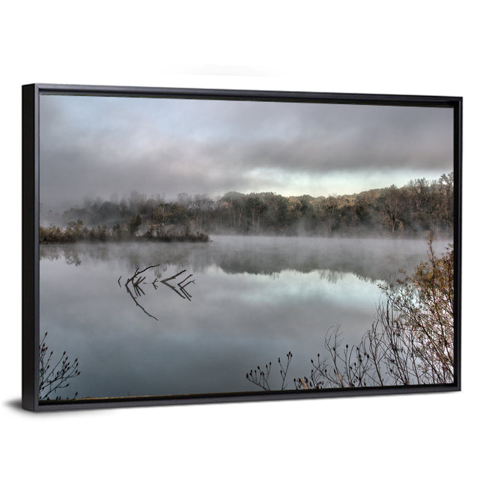 Millennium Park Lake Reflection Wall Art as a framed canvas
