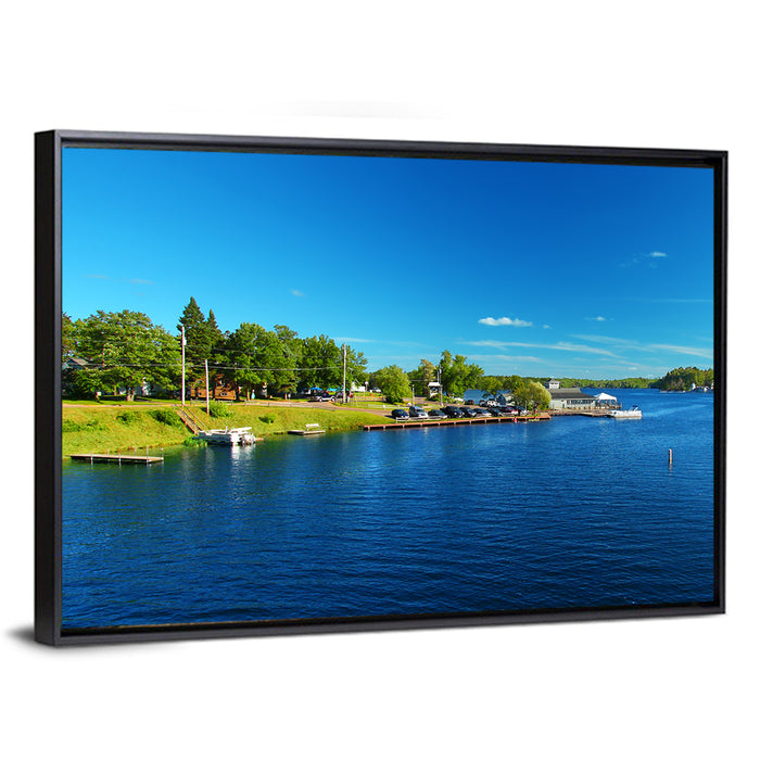 Lake Minocqua Wall Art as a framed canvas