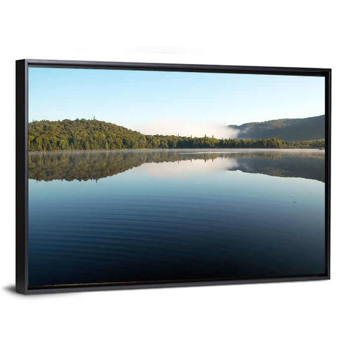 Lake Monroe Morning Reflection Wall Art as a framed canvas