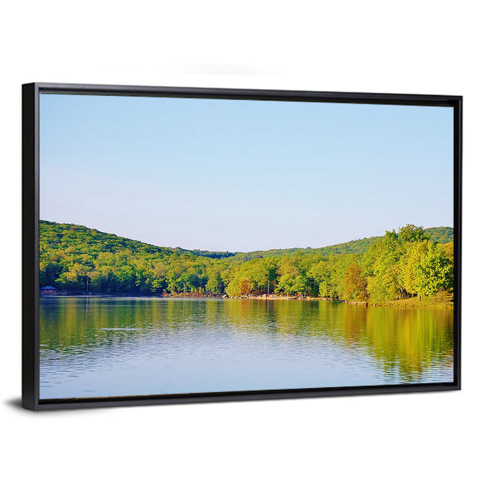 Sebago Lake Wall Art as a framed canvas