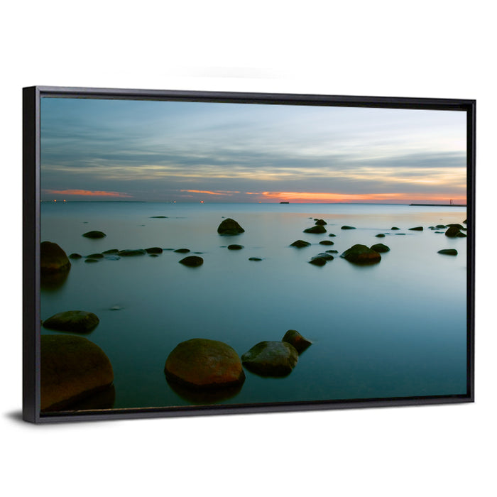 Baltic Sea at Twilight Wall Art as a framed canvas