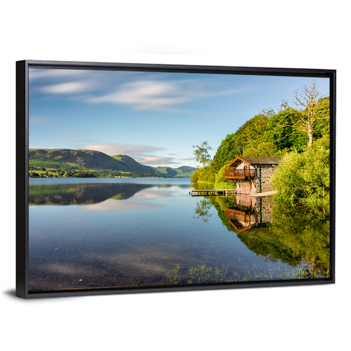 Ullswater Lake Golden Hour Wall Art as a framed canvas