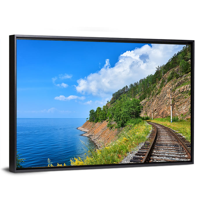 Circum Baikal Track by Lake Wall Art as a framed canvas