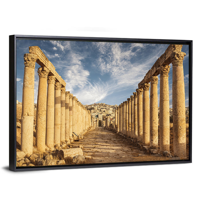 Cardo Maximus, Jerash Wall Art as a framed canvas