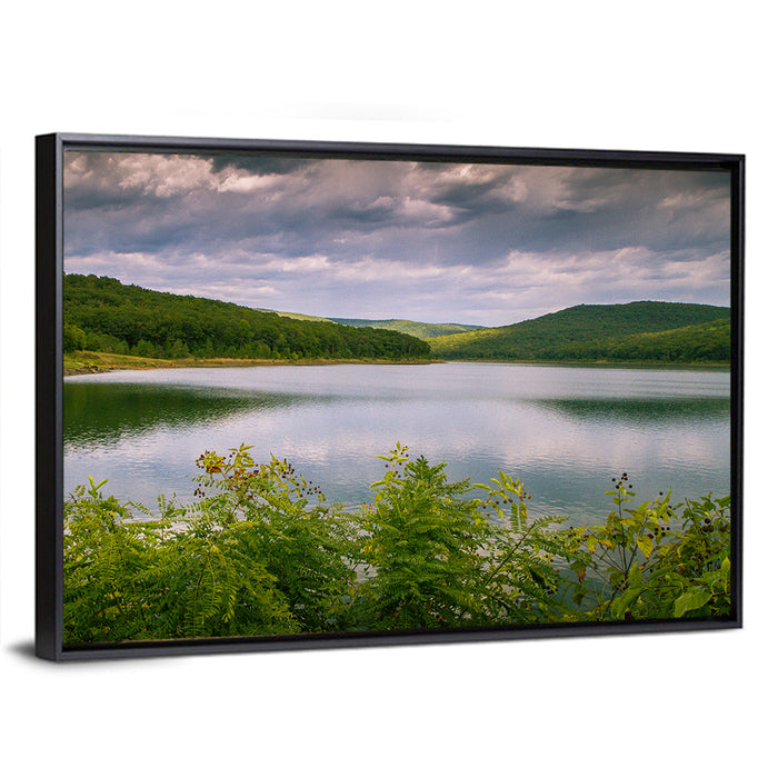 Lake Fort Smith Landscape Wall Art as a framed canvas
