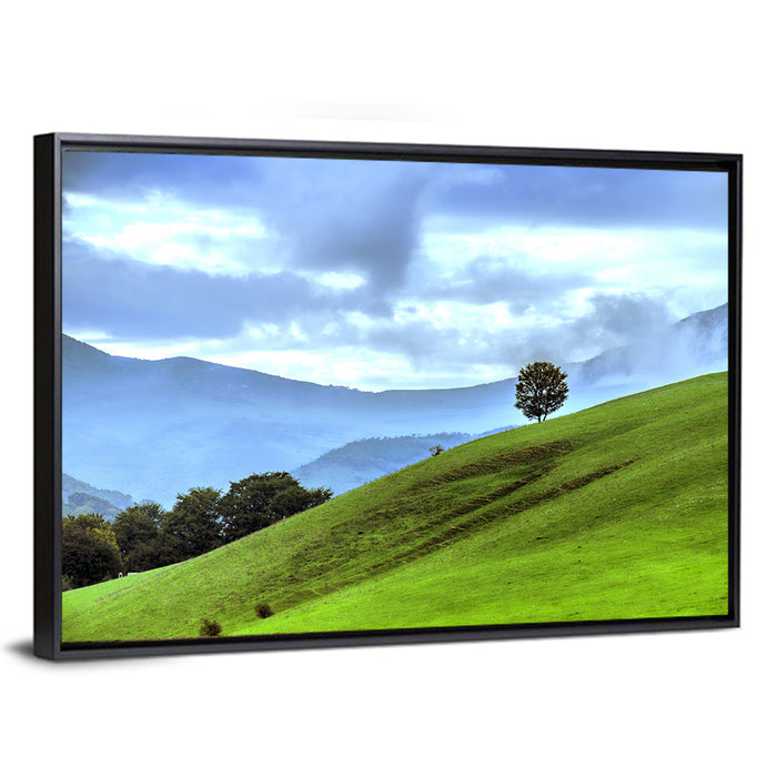 Talish Hillside with Lone Tree Wall Art as a framed canvas