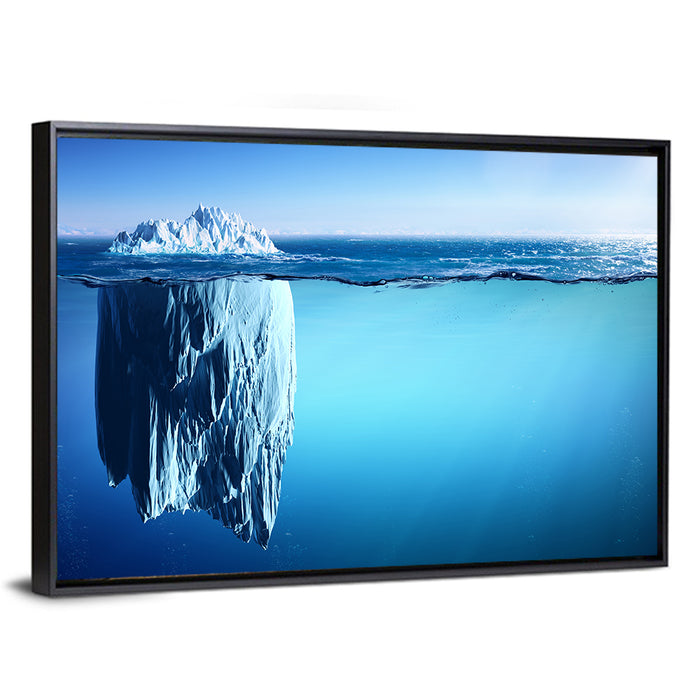 Floating Iceberg Wall Art as a framed canvas
