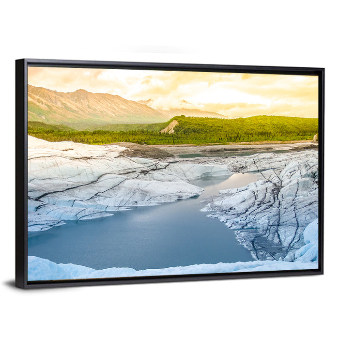 Matanuska Glacier at Sunset Wall Art as a framed canvas