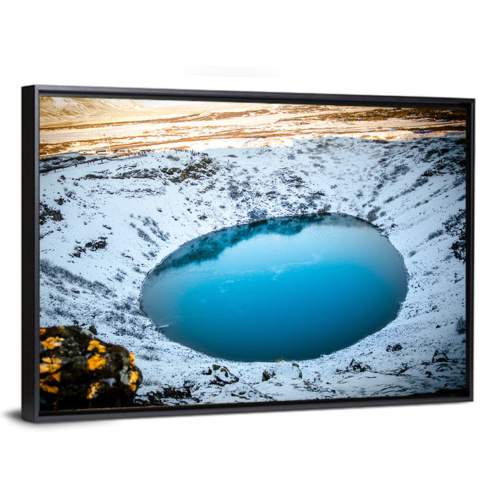 Kerid Crater Lake Wall Art as a framed canvas