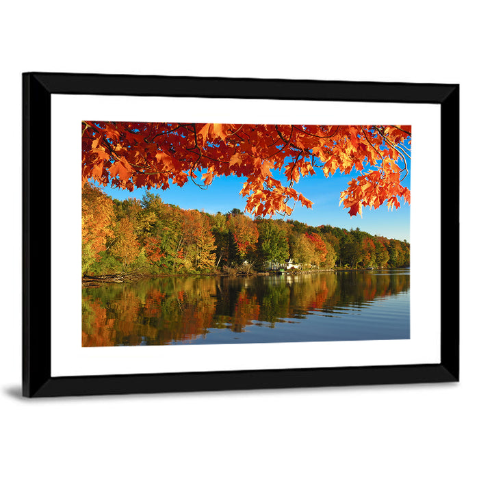 Autumn at Lake Iroquois Wall Art as a framed print