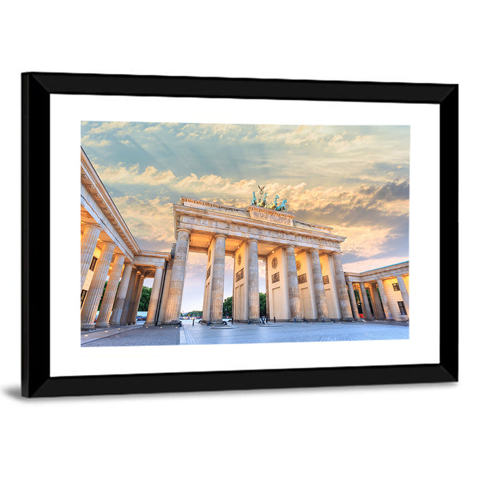 Brandenburg Gate at Sunset Wall Art as a framed print