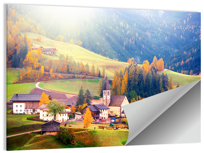 Santa Maddalena Golden Hour Wall Art as a poster print