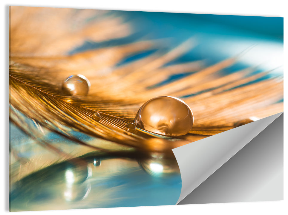 Bird Golden Feather Wall Art