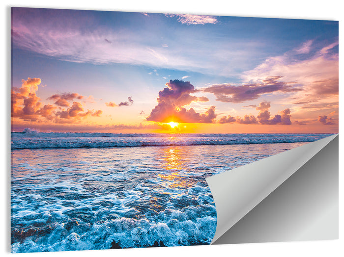 Sunburst Ocean Wave Wall Art as a poster print