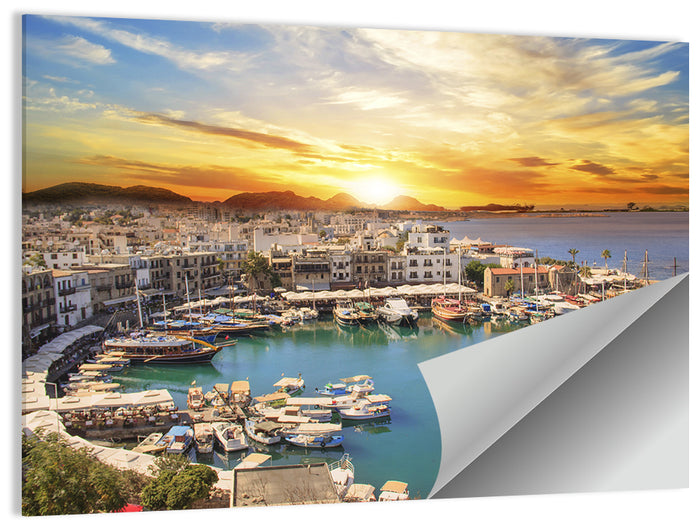 Kyrenia Harbour at Sunset Wall Art as a poster print