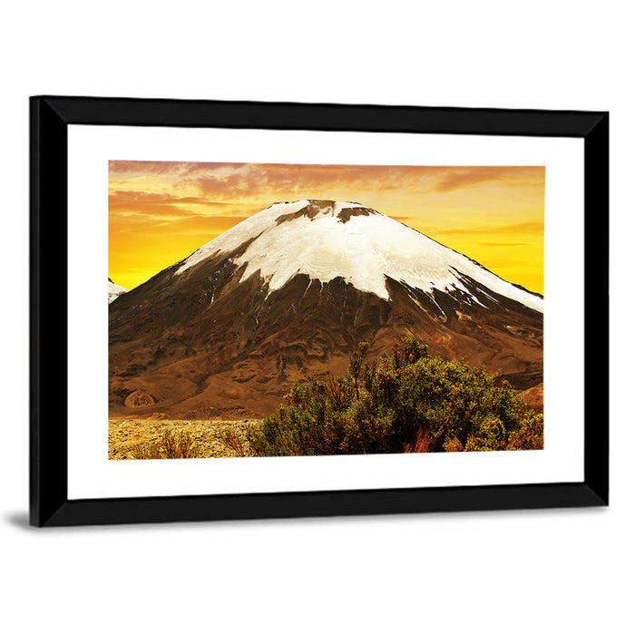 Parinacota Volcano Wall Art as a framed print