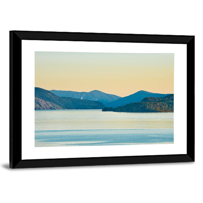 Lake Pend Oreille at Golden Hour Wall Art as a framed print
