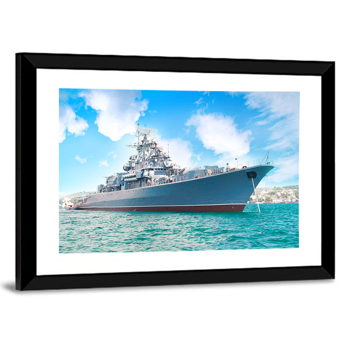 Navy Warship Hull Study Wall Art as a framed print